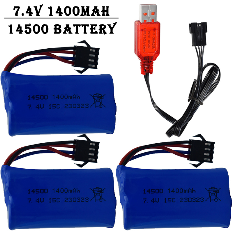 Rc Hobby Truck - Akumulator litowo-jonowy 7.4V 1400mAh 14500 /