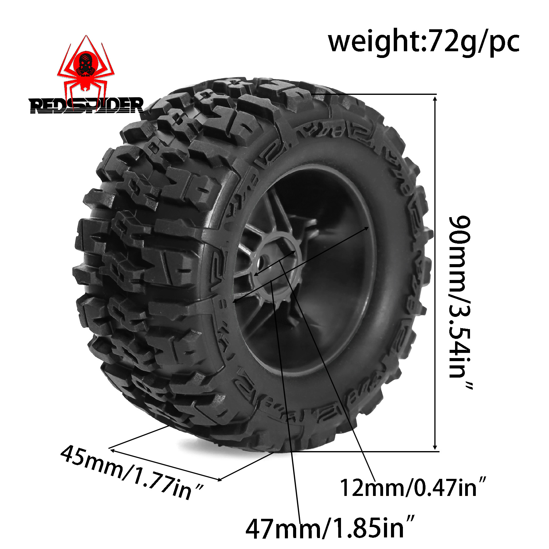 Opony gumowe antypoślizgowe 90 – Rc Truck Monster recenzja i cena